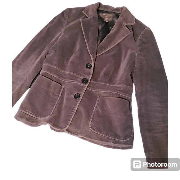 Banana Republic Corduroy Gray Blazer Size 8 - Picture 5 of 6